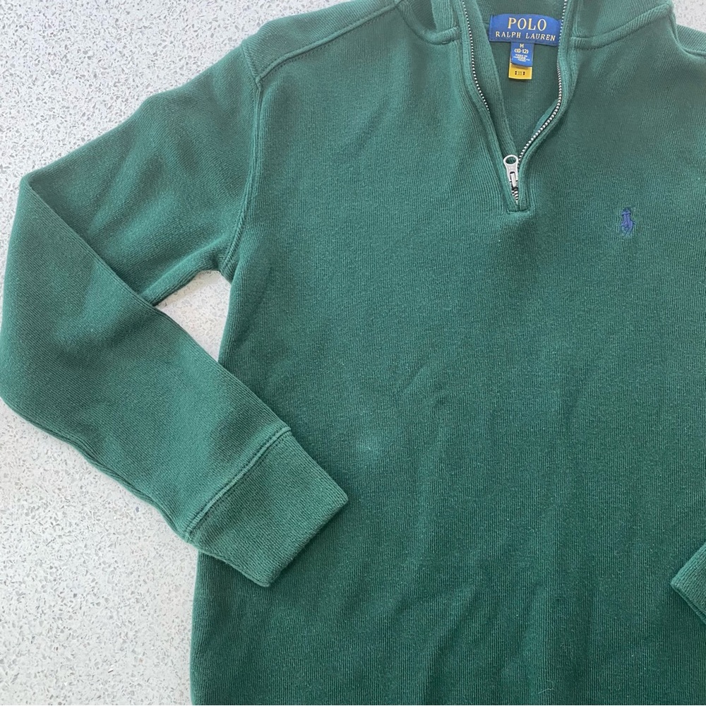 Boys Polo Ralph Lauren Long Sleeve Quarter Zip Sweater - Size M (10-12) - Picture 5 of 11